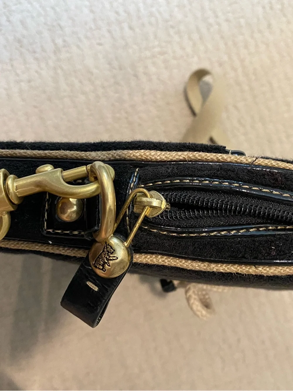 Juicy Couture Black Terrycloth Laptop Bag with Strawberry Patch